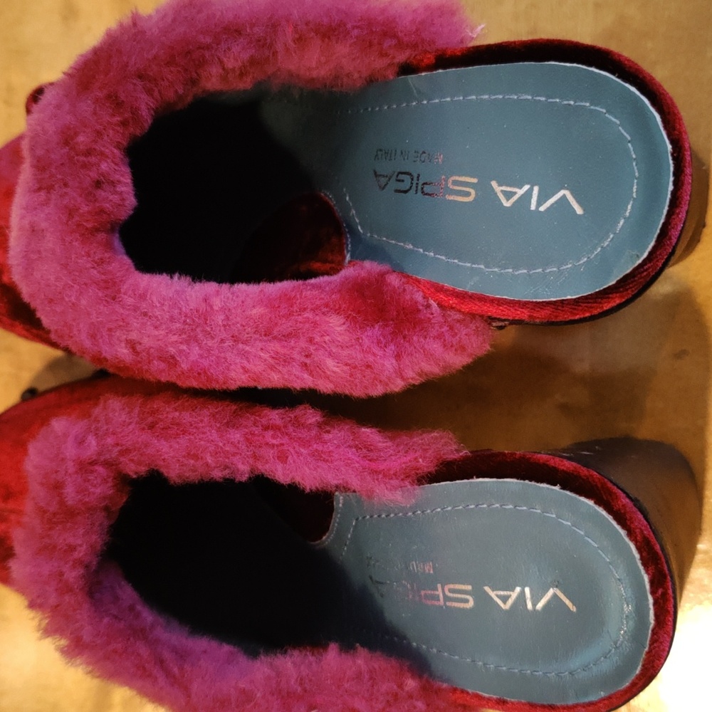 Via Spiga made in Italy burgundy velvet mules size 6.5 - Picture 8 of 14